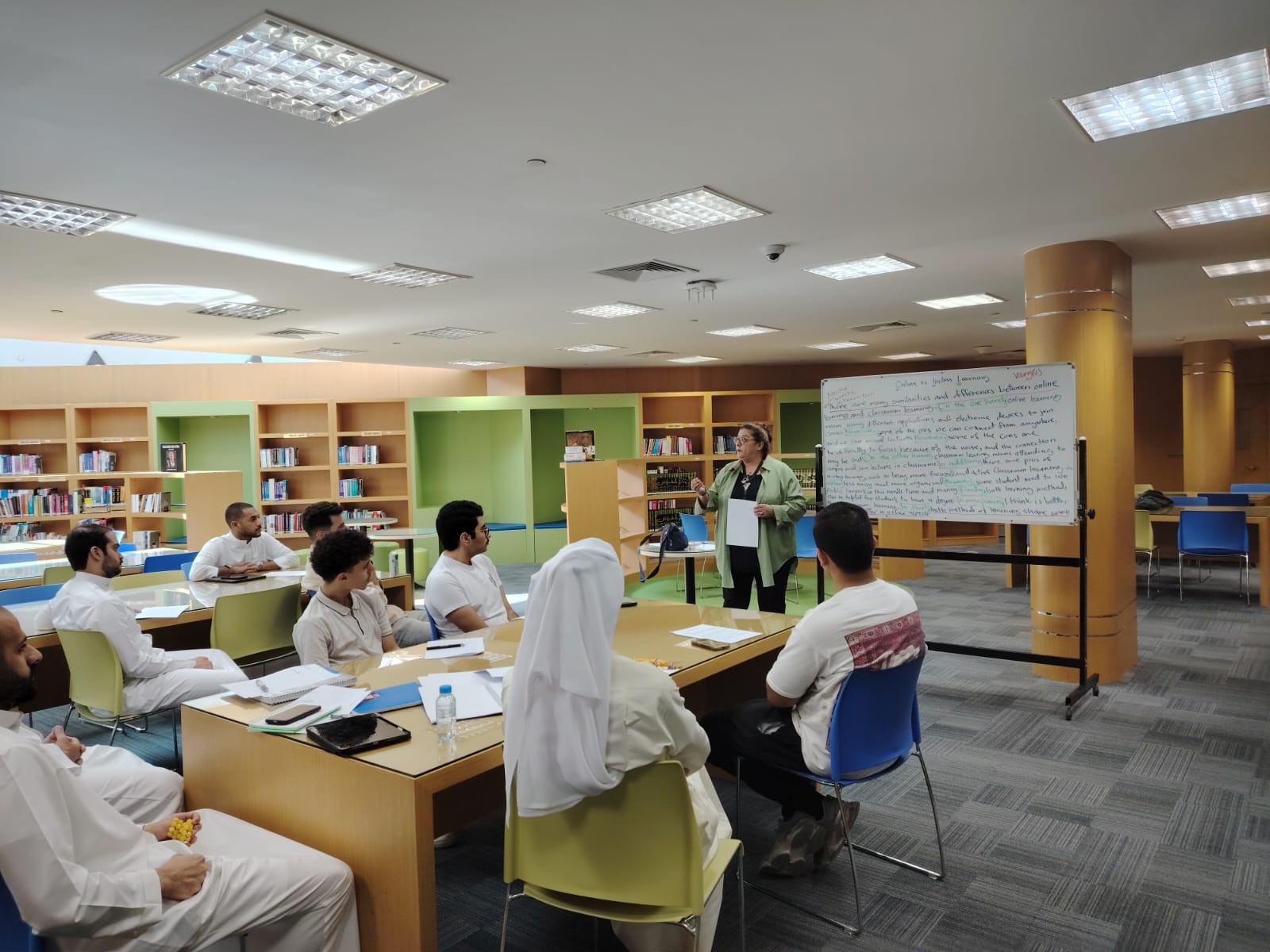 The ELU in AOU Kuwait has held some of its tutorials outdoors and in the library demonstrating the institutional culture of blended learning
