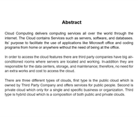 The Delivery of Computing Services through the Internet
